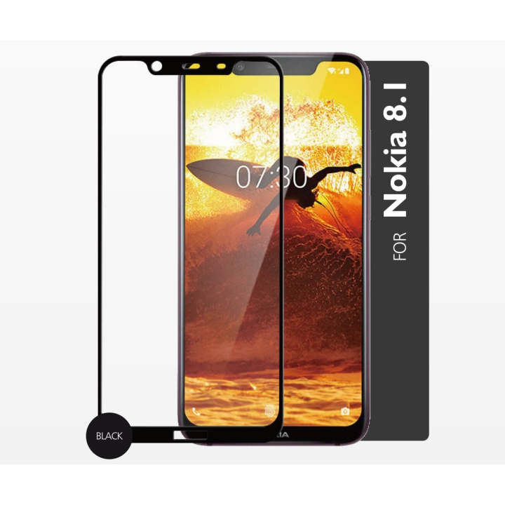 GEAR Glass Prot. 2,5D Full Cover Nokia 8.1 in the group SMARTPHONE & TABLETS / Phone cases / Nokia/Microsoft at TP E-commerce Nordic AB (C12416)