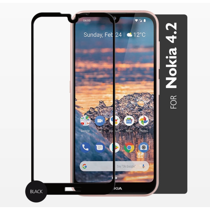 GEAR Glass Prot. 2,5D Full Cover Nokia 4.2 in the group SMARTPHONE & TABLETS / Phone cases / Nokia/Microsoft at TP E-commerce Nordic AB (C12424)