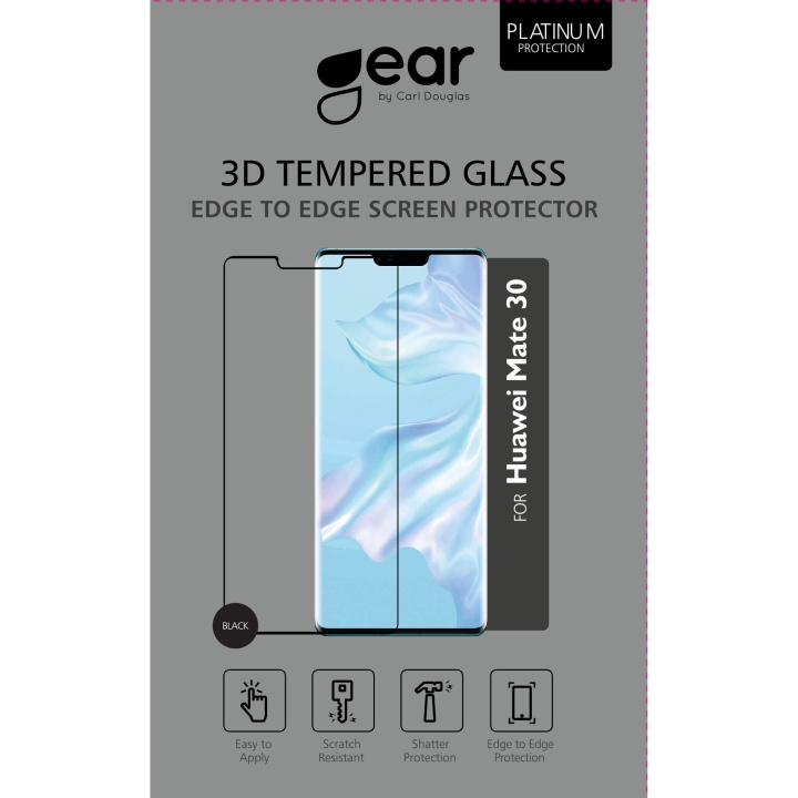 GEAR Glass Prot. 3D Full Cover Black Huawei Mate 30 in the group SMARTPHONE & TABLETS / Phone cases / Huawei at TP E-commerce Nordic AB (C12430)