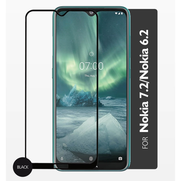 GEAR Glass Prot. 2,5D Full Cover Nokia 7.2 in the group SMARTPHONE & TABLETS / Phone cases / Nokia/Microsoft at TP E-commerce Nordic AB (C12434)