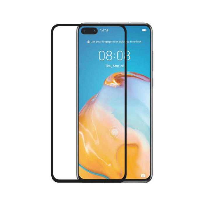 GEAR Glas Prot. 3D Full Cover Black Huawei P40 in the group SMARTPHONE & TABLETS / Phone cases / Huawei at TP E-commerce Nordic AB (C12440)