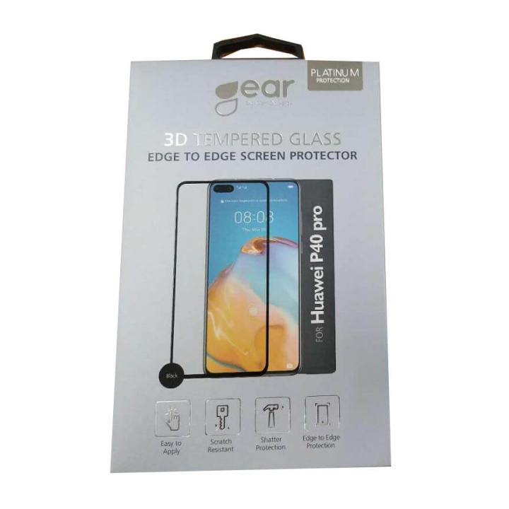 GEAR Glas Prot. 2,5D Full Cover Huawei P40 Pro in the group SMARTPHONE & TABLETS / Phone cases / Huawei at TP E-commerce Nordic AB (C12441)