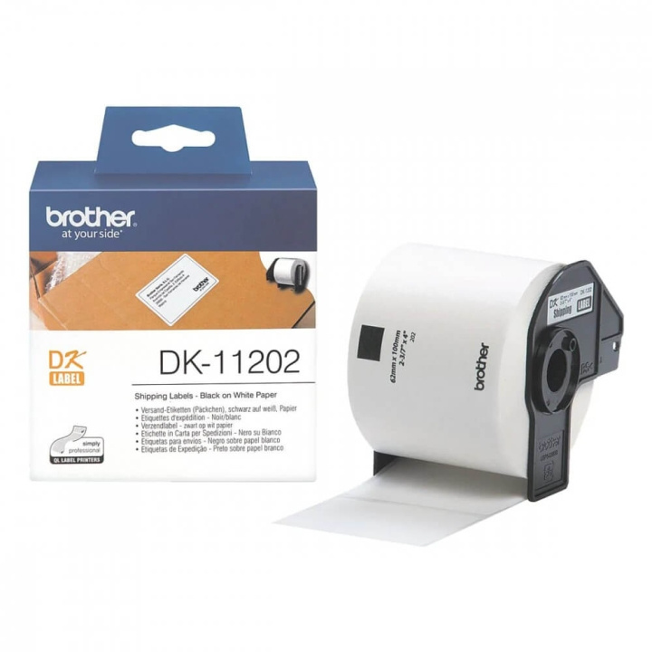 Brother Labels DK11202 62x100mm Black on White in the group COMPUTERS & PERIPHERALS / Printers & Accessories / Printers / Zebra & Lable printers at TP E-commerce Nordic AB (C12636)