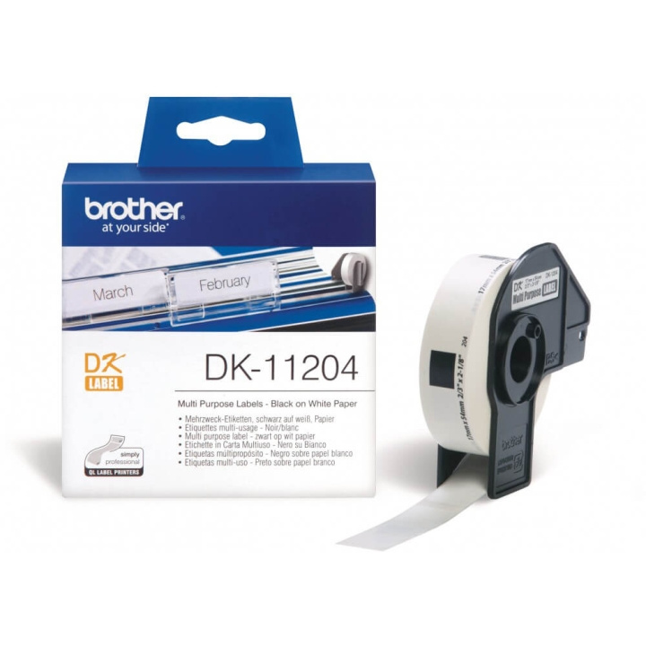 Brother Labels DK11204 17x54mm Black on White in the group COMPUTERS & PERIPHERALS / Printers & Accessories / Ink & Toner / Ink cartridges / Brother at TP E-commerce Nordic AB (C12638)