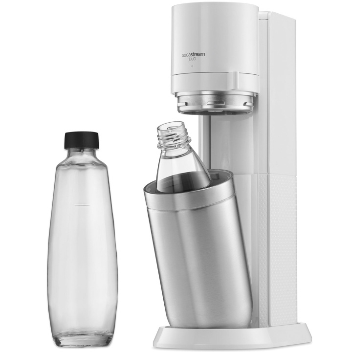 SodaStream Kolsyremaskin DUO White inkl. 1x Glasflaska & 1x Plastflaska in the group HOME, HOUSEHOLD & GARDEN / Household appliances / Water & Juice / Carbonation machines / Carbonation machines at TP E-commerce Nordic AB (C13019)