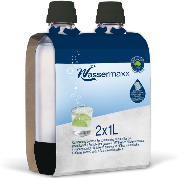 SodaStream 2x1L Wassermaxx flaskor in the group HOME, HOUSEHOLD & GARDEN / Household appliances / Water & Juice / Carbonation machines / Accessories at TP E-commerce Nordic AB (C13050)