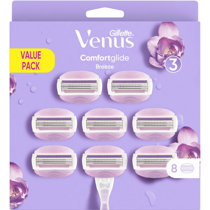 Gillette Venus Rakblad Comfortglide Breeze 8st in the group BEAUTY & HEALTH / Hair & Styling / Shaving & Trimming / Razors & Accessories at TP E-commerce Nordic AB (C13123)