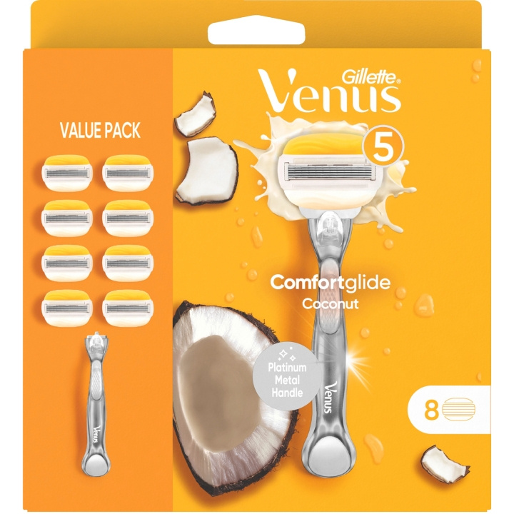 Gillette Venus Rakhyvel Comfortglide Coconut w Olay 8st in the group BEAUTY & HEALTH / Hair & Styling / Shaving & Trimming / Razors & Accessories at TP E-commerce Nordic AB (C13131)