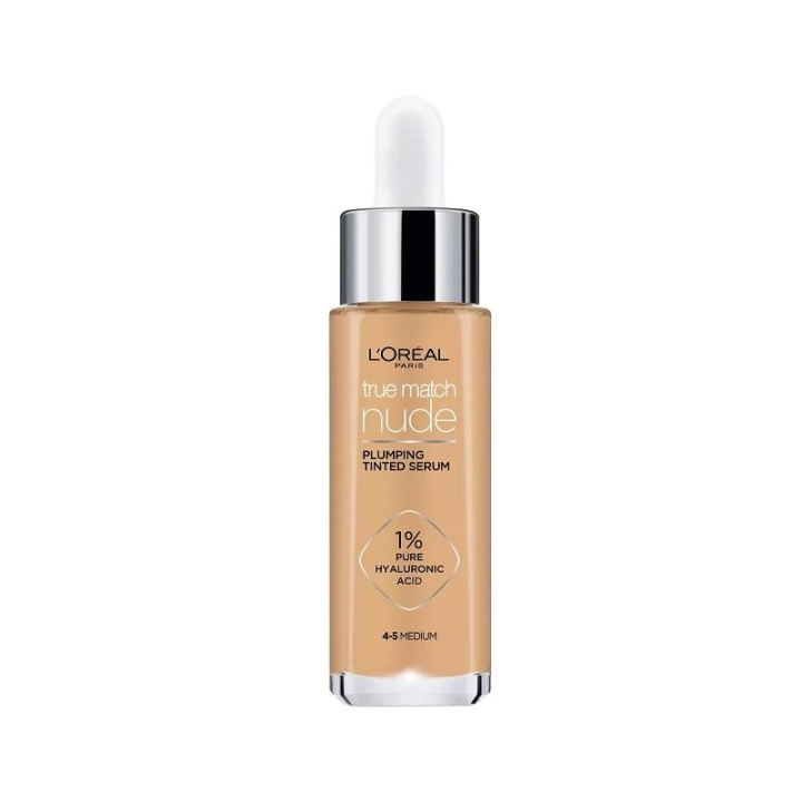 L\'Oreal True Match Nude Plumping Tinted Serum Foundation 4-5 Medium 30ml in the group BEAUTY & HEALTH / Makeup / Facial makeup / Foundation at TP E-commerce Nordic AB (C13457)