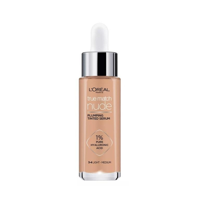 L\'Oreal True Match Nude Plumping Tinted Serum Foundation 3-4 Light-Medium 30ml in the group BEAUTY & HEALTH / Makeup / Facial makeup / Foundation at TP E-commerce Nordic AB (C13459)