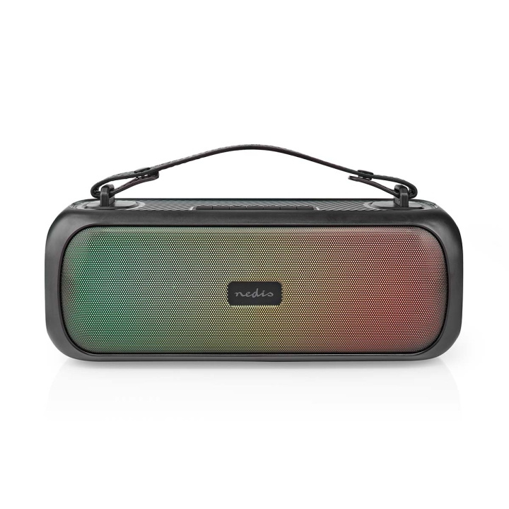 Nedis Bluetooth® Party Boombox | 4.5 hrs | 2.0 | 45 W | Media playback: AUX / USB | IPX5 | Linkable | Carrying handle | Party lights | Black in the group HOME ELECTRONICS / Audio & Picture / Speakers & accessories / Bluetooth Speakers / Portable speakers at TP E-commerce Nordic AB (C13568)
