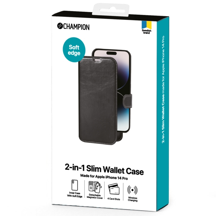 Champion 2-in-1 Slim wallet för iPhone 14 Pro in the group SMARTPHONE & TABLETS / Phone cases / Apple / iPhone 14 at TP E-commerce Nordic AB (C13580)
