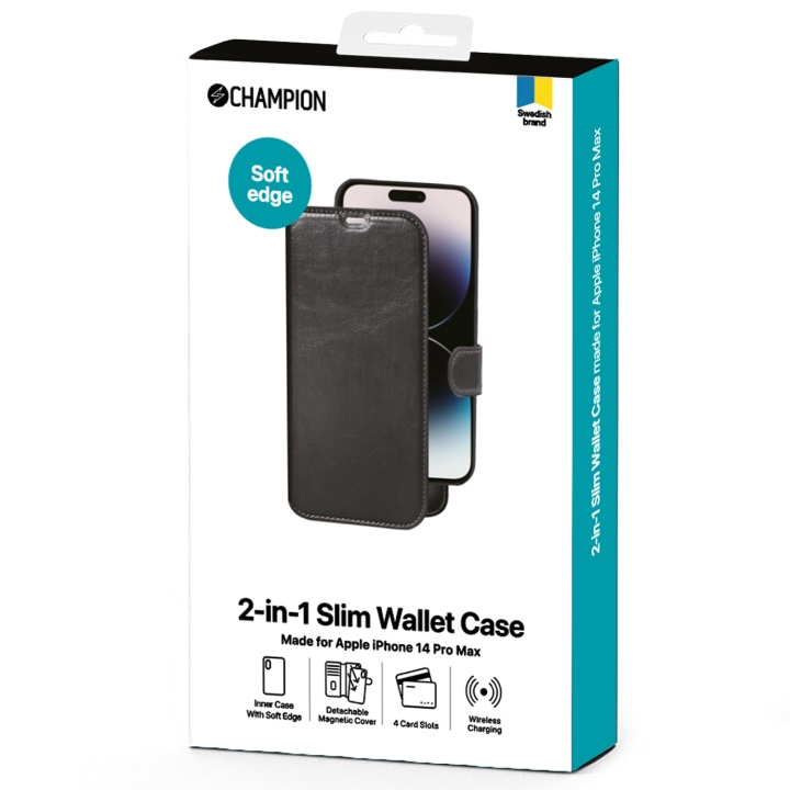 Champion 2-in-1 Slim wallet iPhone 14 Pro Max in the group SMARTPHONE & TABLETS / Phone cases / Apple / iPhone 14 at TP E-commerce Nordic AB (C13581)