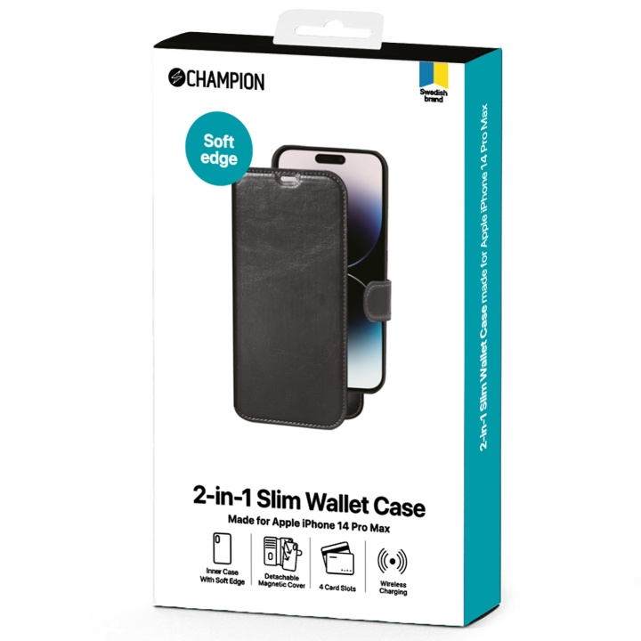 Champion 2-in-1 Slim Wallet iPhone 14 Pro Max in the group SMARTPHONE & TABLETS / Phone cases / Apple / iPhone 14 at TP E-commerce Nordic AB (C13581)