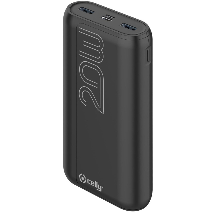 Celly PowerBank PD 20W 20.000 mAh Svart in the group SMARTPHONE & TABLETS / Chargers & Cables / Powerbanks at TP E-commerce Nordic AB (C13592)