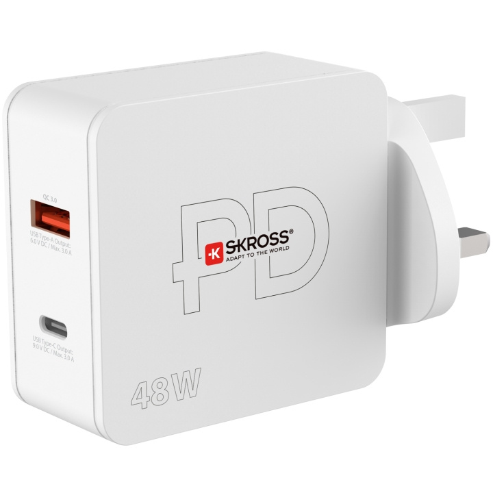 SKROSS Multipower 2 Pro+ UK 1xUSB-C PD 1xUSB-A 48W in the group HOME, HOUSEHOLD & GARDEN / Electricity & Lighting / Travel adapters at TP E-commerce Nordic AB (C13638)