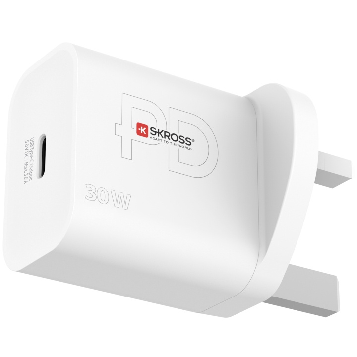 SKROSS Power Charger UK 1xUSB-C PD 30W in the group HOME, HOUSEHOLD & GARDEN / Electricity & Lighting / Travel adapters at TP E-commerce Nordic AB (C13648)