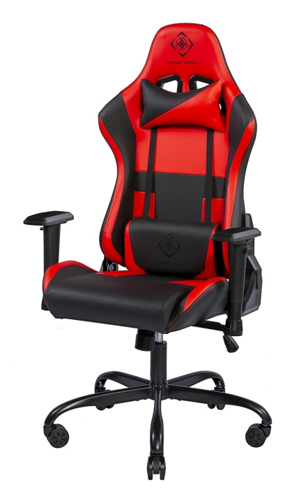 DELTACO GAMING DC210R Gaming chair, PU-leather, iron frame, Black/Red in the group COMPUTERS & PERIPHERALS / GAMING / Gaming chairs at TP E-commerce Nordic AB (C13804)