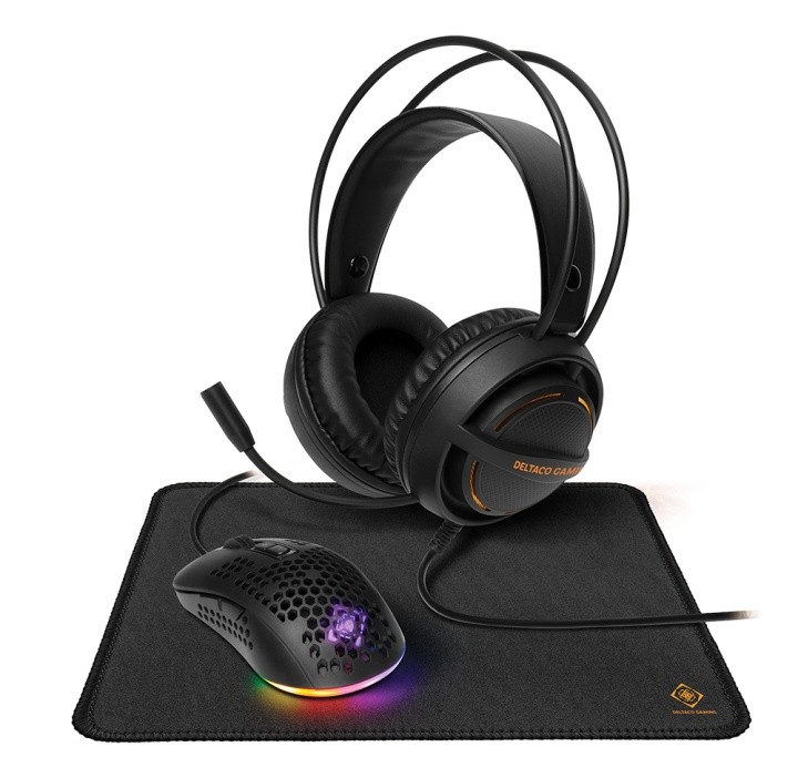 DELTACO GAMING 3-in-1 Lightweight Gaming kit, Headset, Mouse, Mousepad in the group COMPUTERS & PERIPHERALS / Mice & Keyboards / Keyboards / Combo packs at TP E-commerce Nordic AB (C13822)