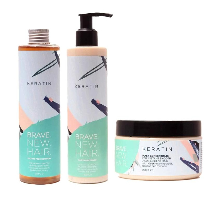 3-pack Brave. New. Hair. Keratin Schampoo + Conditioner + Mask in the group BEAUTY & HEALTH / Hair & Styling / Hair care / Schampoo at TP E-commerce Nordic AB (C13894)