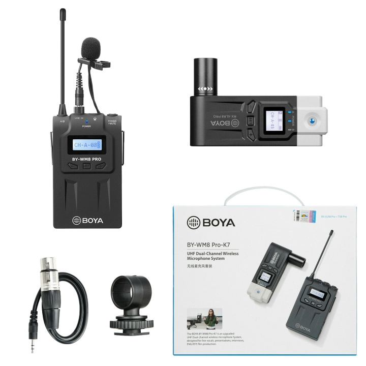 Boya Wireless Mic, UHF Dual-Channel Wireless Microphone System in the group HOME ELECTRONICS / Audio & Picture / Handheld Microphones at TP E-commerce Nordic AB (C13974)