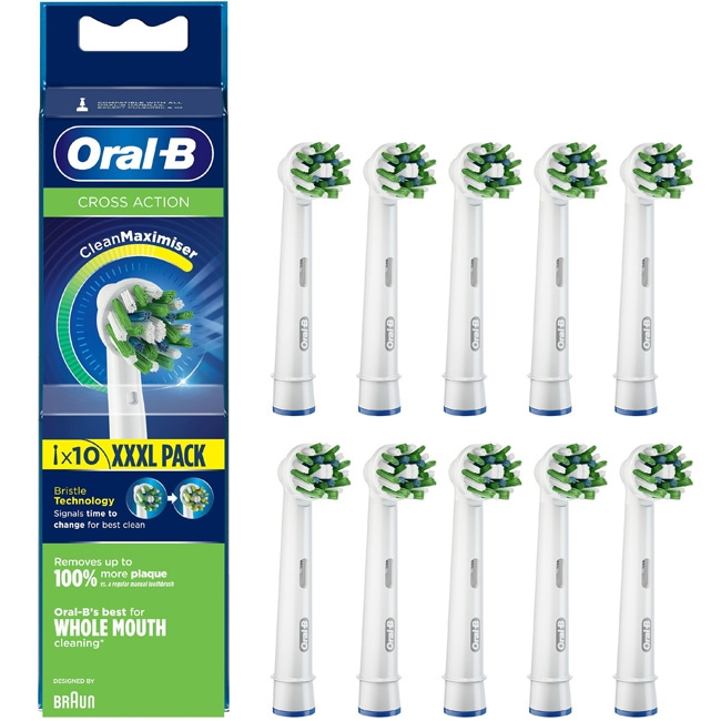 Oral B Borsthuvud CrossAction 10st in the group BEAUTY & HEALTH / Oral care / Accessories for electric toothbrushes at TP E-commerce Nordic AB (C14119)
