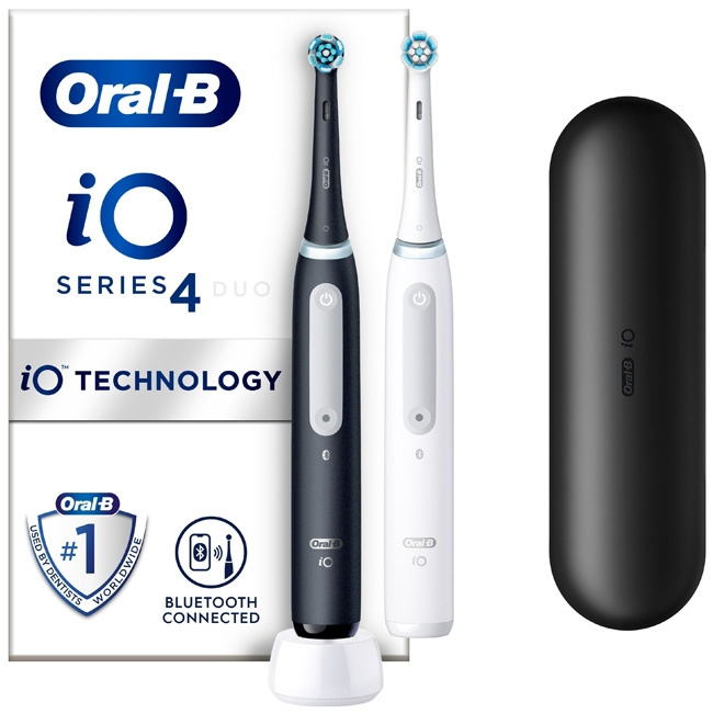 Oral B Eltandborste iO4 Duo Black UCB in the group BEAUTY & HEALTH / Oral care / Electric toothbrushes at TP E-commerce Nordic AB (C14129)