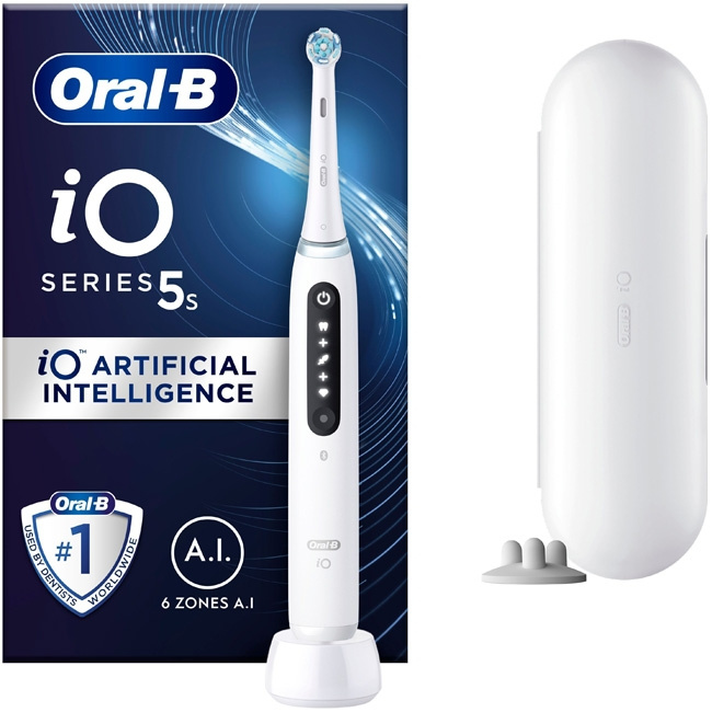 Oral B Eltandborste iO5s Quite White in the group BEAUTY & HEALTH / Oral care / Accessories for electric toothbrushes at TP E-commerce Nordic AB (C14131)