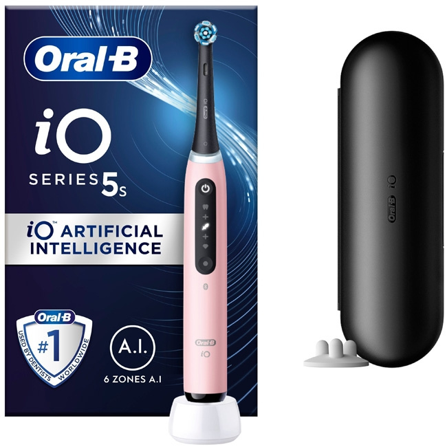 Oral B Eltandborste iO5s Blush Pink in the group BEAUTY & HEALTH / Oral care / Electric toothbrushes at TP E-commerce Nordic AB (C14132)