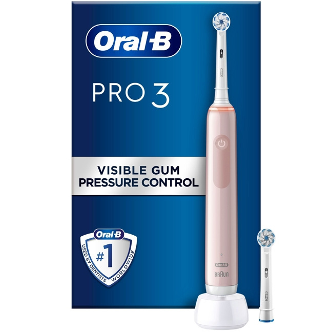 Oral B Eltandborste Pro3 3400N Pink S in the group BEAUTY & HEALTH / Oral care / Electric toothbrushes at TP E-commerce Nordic AB (C14157)