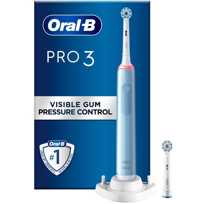 Oral B Eltandborste Pro3 3200S Blue S in the group BEAUTY & HEALTH / Oral care / Electric toothbrushes at TP E-commerce Nordic AB (C14158)