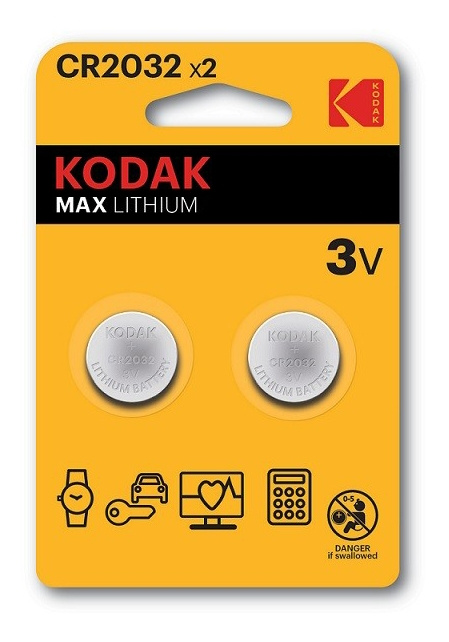 Kodak Kodak Max lithium CR2032 battery (2 pack) in the group HOME ELECTRONICS / Batteries & Chargers / Batteries / Button cell at TP E-commerce Nordic AB (C14520)