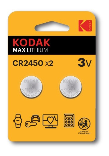 Kodak Kodak Max lithium CR2450 battery (2 pack) in the group HOME ELECTRONICS / Batteries & Chargers / Batteries / Button cell at TP E-commerce Nordic AB (C14522)