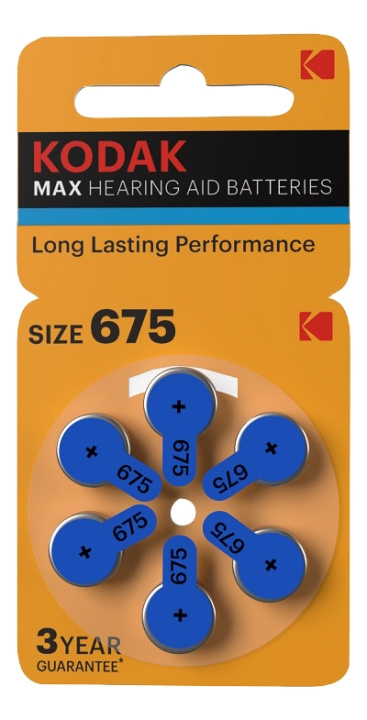 Kodak hearing aid P675 battery (6 pack) in the group HOME ELECTRONICS / Batteries & Chargers / Batteries / Hearing aid batteries at TP E-commerce Nordic AB (C14525)