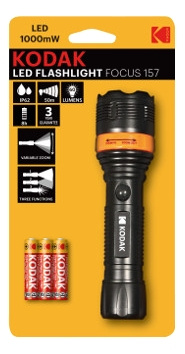 KODAK LED Focus 157 incl. 3xAAA in the group Sport, leisure & Hobby / Flashlights & Head lamps / Flashlights at TP E-commerce Nordic AB (C14622)