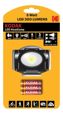 KODAK LED Headlamp 300lm incl.3xAAA in the group Sport, leisure & Hobby / Flashlights & Head lamps / Flashlights at TP E-commerce Nordic AB (C14624)