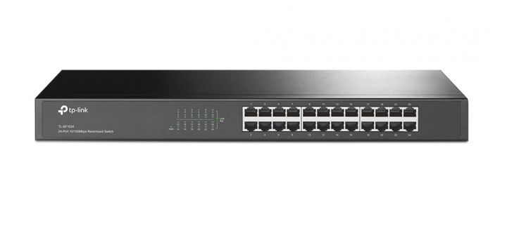 TP-LINK nätverksswitch, 24-ports, 10/100 Mbps, RJ45, 19
