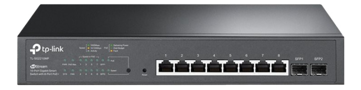 TP-Link JetStream™ 10-Port Gigabit Smart Switch with 8-Port PoE+ in the group COMPUTERS & PERIPHERALS / Network / Switches / 10/100/1000Mbps at TP E-commerce Nordic AB (C14704)