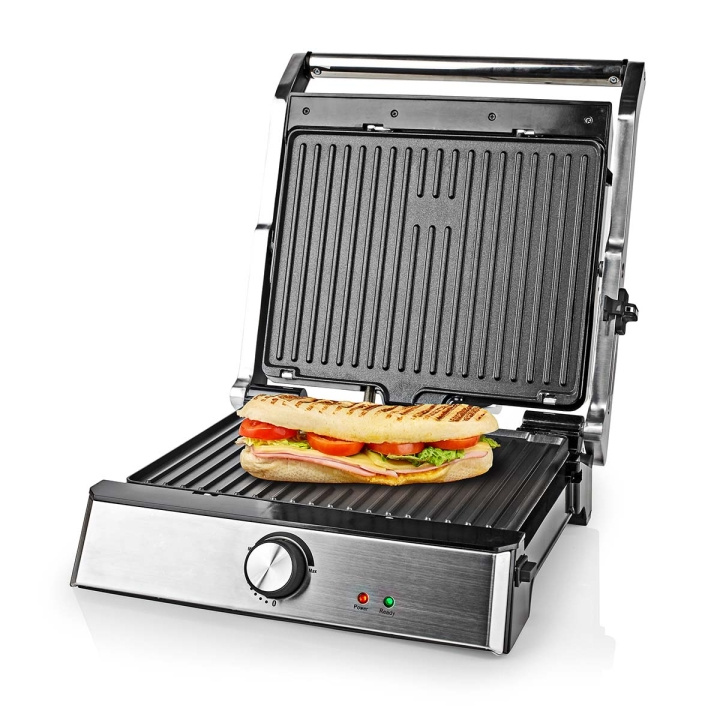 Nedis Contact Grill | 2000 W | 29 x 23 cm | Adjustable temperature control | Plastic / Stainless Steel in the group HOME, HOUSEHOLD & GARDEN / Household appliances / Toasters & Bread grills / Table grills & Raclette at TP E-commerce Nordic AB (C14764)