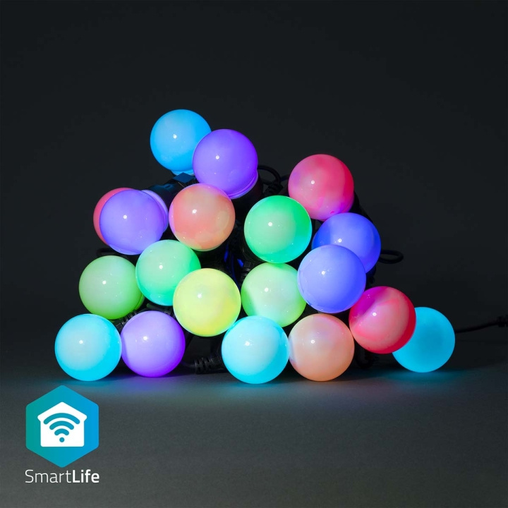 Nedis SmartLife Decorative Lights | Party Lights | Wi-Fi | RGB / White | 20 LED\'s | 10 m | Android™ | Bulb diameter: 50 mm in the group HOME, HOUSEHOLD & GARDEN / Smart home / Smart Lights at TP E-commerce Nordic AB (C14832)
