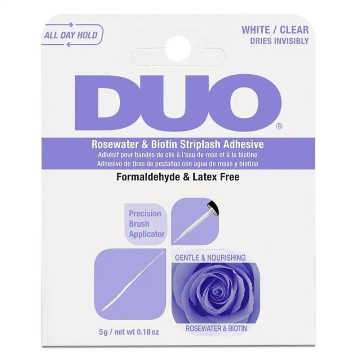 Ardell DUO Rosewater & Biotin Striplash Adhesive - Clear 5g in the group BEAUTY & HEALTH / Makeup / Eyes & Eyebrows / False eyelashes at TP E-commerce Nordic AB (C14863)