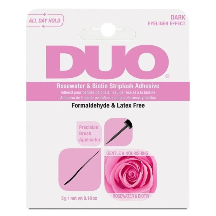 Ardell DUO Rosewater & Biotin Striplash Adhesive - Dark 5 g in the group BEAUTY & HEALTH / Makeup / Eyes & Eyebrows / False eyelashes at TP E-commerce Nordic AB (C14864)