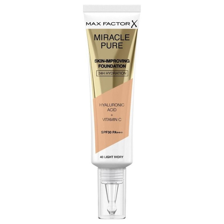 Max Factor Miracle Pure Skin-Improving Foundation 40 Light Ivory 30ml in the group BEAUTY & HEALTH / Makeup / Facial makeup / Foundation at TP E-commerce Nordic AB (C15017)