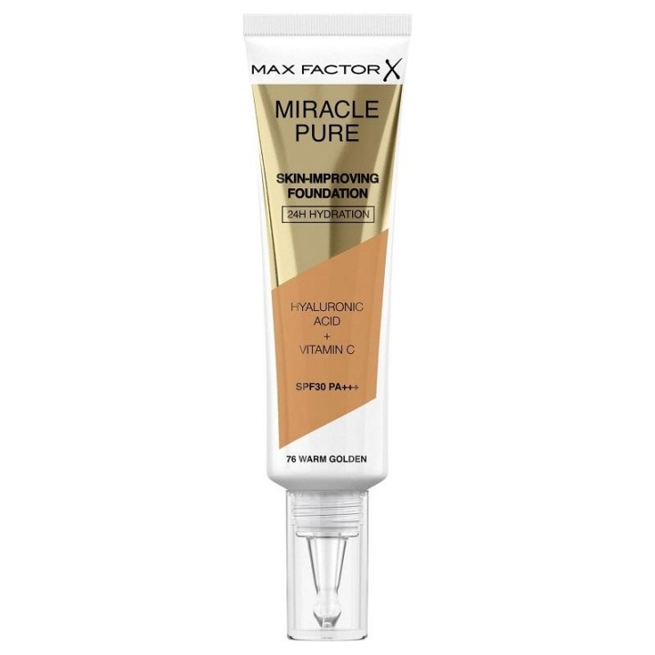 Max Factor Miracle Pure Skin-Improving Foundation 76 Warm Golden 30ml in the group BEAUTY & HEALTH / Makeup / Facial makeup / Foundation at TP E-commerce Nordic AB (C15023)