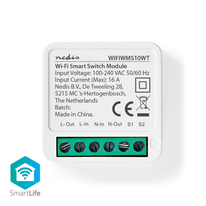 Nedis SmartLife Power Switch | Wi-Fi | 3680 W | Terminal Connection | App available for: Android™ / IOS in the group HOME, HOUSEHOLD & GARDEN / Electricity & Lighting / electrical installation / Switches at TP E-commerce Nordic AB (C15072)