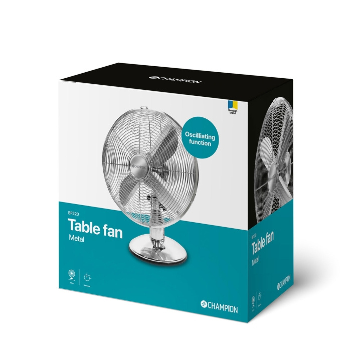 Champion Bordsfläkt 30cm Metall BF220 in the group HOME, HOUSEHOLD & GARDEN / Fans & Climate products / Table fans at TP E-commerce Nordic AB (C15081)
