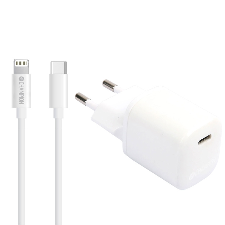 Champion Fast Charge 20W PD/USB-C - Lig in the group SMARTPHONE & TABLETS / Chargers & Cables / Wall charger / Wall charger USB-C at TP E-commerce Nordic AB (C15244)