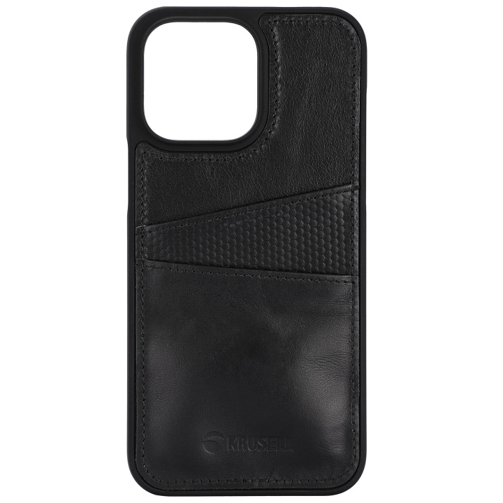 Krusell Leather CardCover iPhone 14 Pro Max Svart in the group SMARTPHONE & TABLETS / Phone cases / Apple / iPhone 14 at TP E-commerce Nordic AB (C15379)