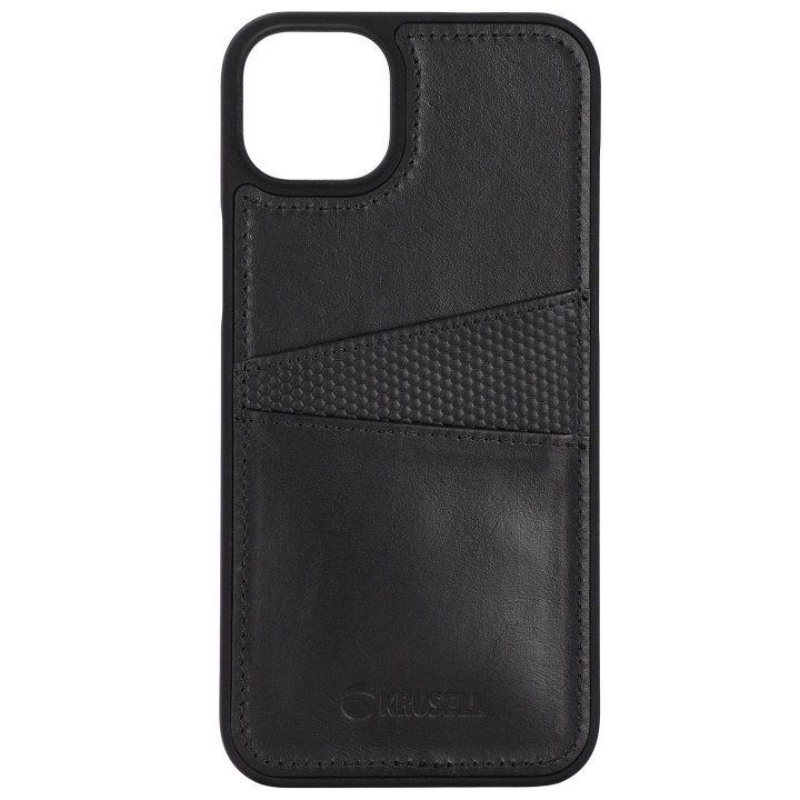 Krusell Leather CardCover iPhone 14 Plus Svart in the group SMARTPHONE & TABLETS / Phone cases / Apple / iPhone 14 at TP E-commerce Nordic AB (C15383)