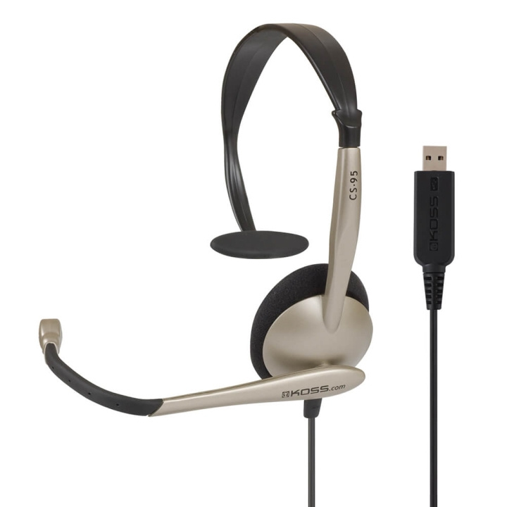 Koss Headset CS95 Mono On-Ear Mic USB Champagne in the group COMPUTERS & PERIPHERALS / Computer accessories / Headset at TP E-commerce Nordic AB (C15639)